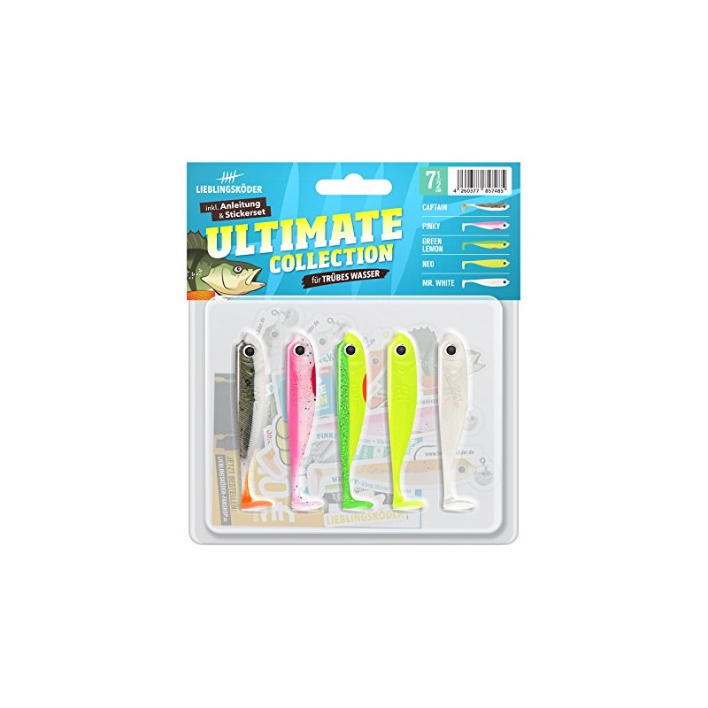 Lieblingsköder, 5 Rubber Fish for Zander Fishing, 7.5 cm, Zander