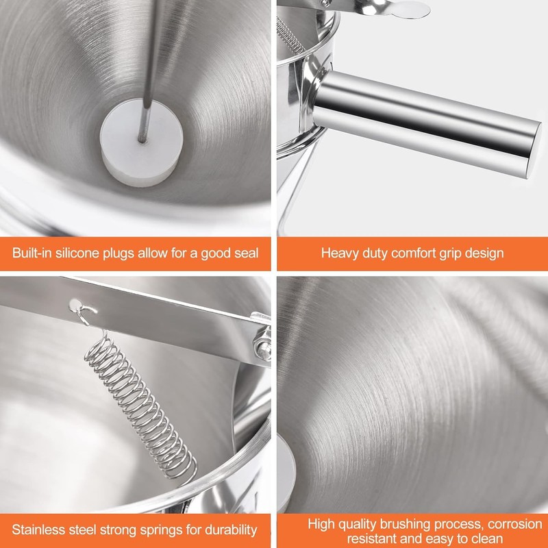 DEWIN Piston Funnel, Dough Dispenser Gravy Funnel Sauce Gun Dispenser