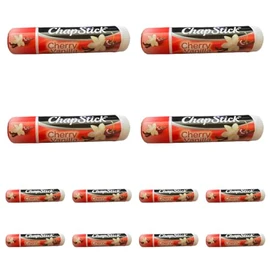 ChapStick Cherry Vanilla Flavored Skin Protectant Lip Balm - Great for Moisturizing & Hydrating Chapped, Cracked, Dry Lips – 0.15oz (4g) Each, 12 Sticks