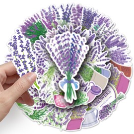 Purple Lavender Sticker Set 50 Pieces Cute Decoration for Car Laptop Skateboard Bicycle Moped Motorcycle Bicycle Computer Suitable for Adults Children
