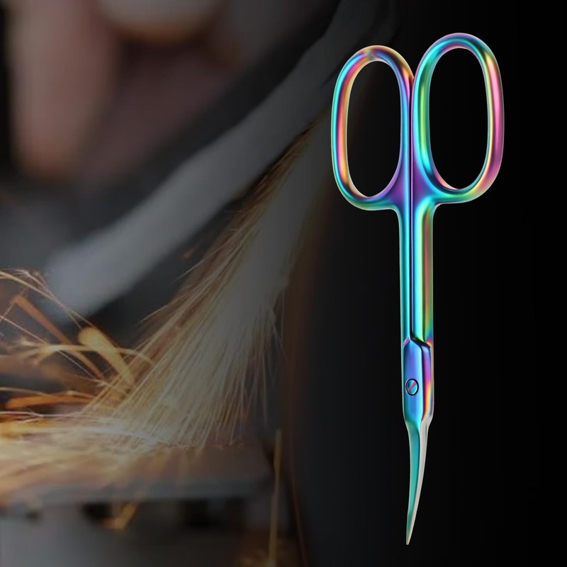 Curved Cuticle Scissors Extra Fine Precision Nail Skin Trimmer Professional