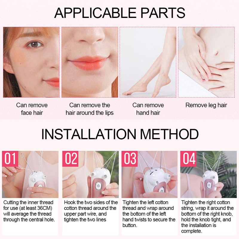 Threading Epilator, 5W Electric Hair Remover Physical Threader Hair Remover,