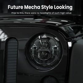 HWSTAR 2023 New 1000% Bright Anti-glare 7 Inch Led Headlights Round Compatible with Jeep Wrangler JK JKU TJ LJ Chevy Ford GMC Dodge Mazda Nissan Mack VW etc DOT Approved H6024 Hi/Low Sealed Beam