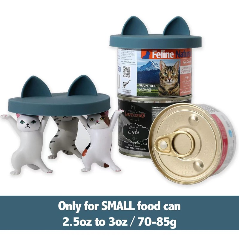 OHMO 3 Pack Small Cat Food Can Lids, Silicone Pet