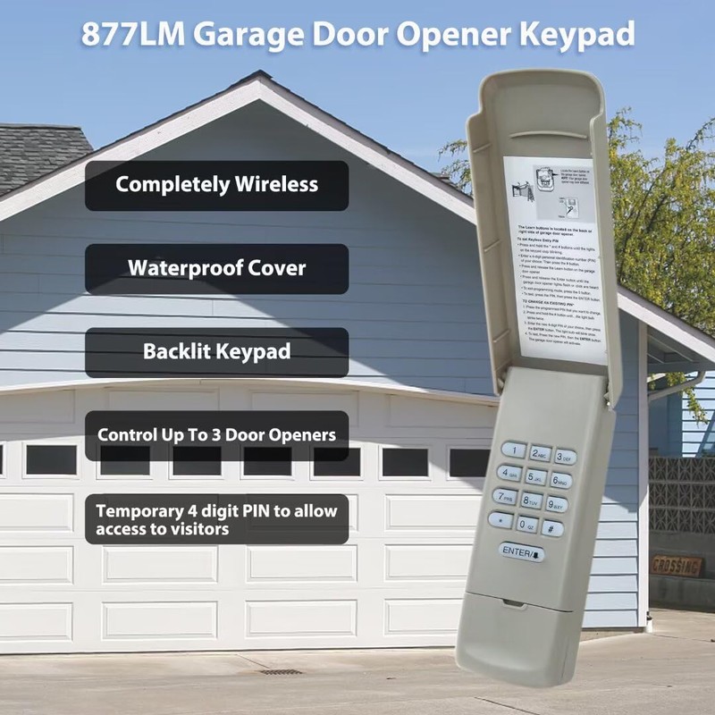 877LM 891LM 893LM Garage Door Opener Keypad Fit for Chamberlain