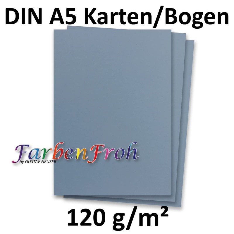 50 sheets DIN A5 paper - grey-blue - 120gr -