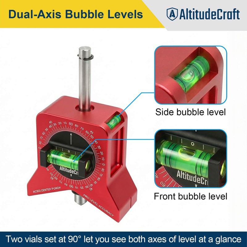 AltitudeCraft Magnetic Pipe Center Finder Punch Tool, 1–10 Inch Fitter