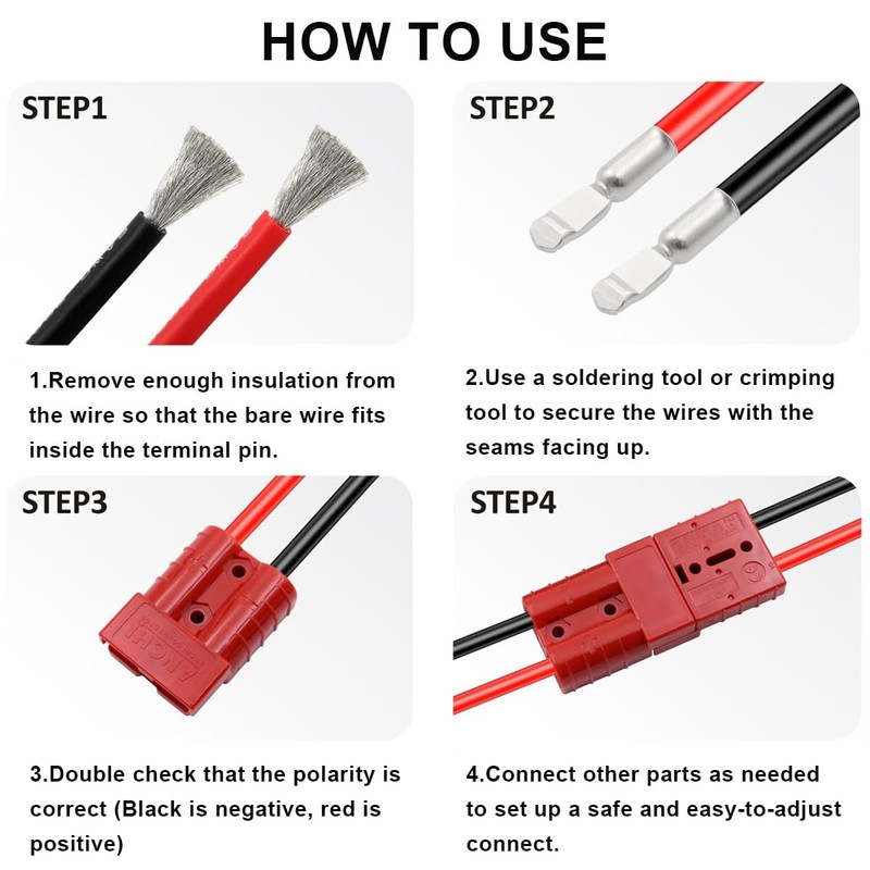 YQQZQ Plug Connectors Tool Compatible with Anderson Style,10Pcs 50 AMP