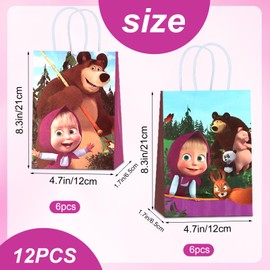 Pack of 12 Party Bags, Candy Bags, Masha Gift for Birthday, Kids, Masha, Birthday, Party, Party