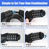 Qlaway Ebike Electric Bike Cable Lock, Resettable 4 Feet Cable