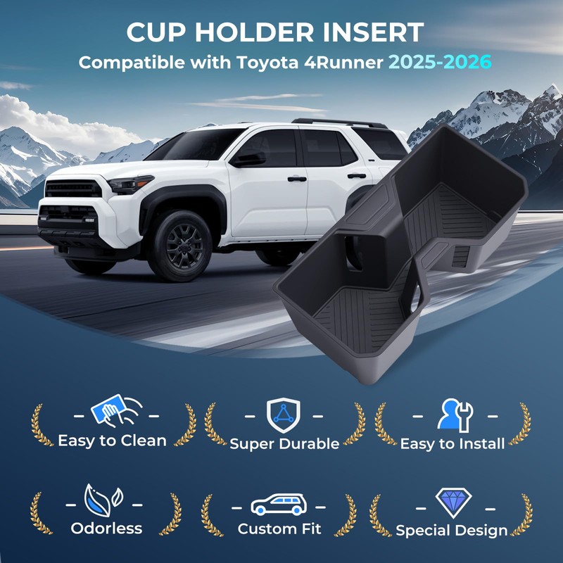KATORN Center Console Cup Holder Inserts for Toyota 4Runner 2026