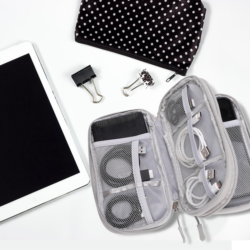 Mudoulu Organizer Travel Case for Cables, Multi-Layer Mesh Design Cable