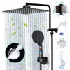 Matte Black Shower Head with Filters 12" Rain Shower Head
