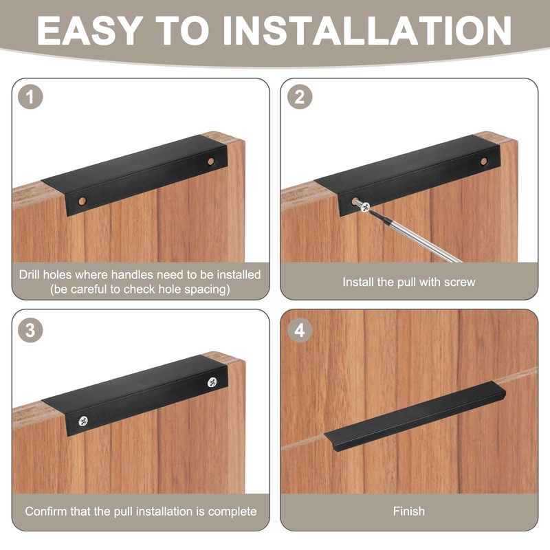 M METERXITY 2-Pack Cabinets Drawers Edge Pulls, 5.91" Aluminum Drawer