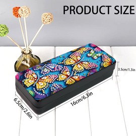 DCIDBEI Diamond Painting Augenbox Brillenetui-Schlitze Sonnenbrillen Handy Schmuck Eyees Organizer Box Sonnenbrillenfall Brillenschachtel Diamant Painting Bilder Sonnenbrillenetui Schmetterling