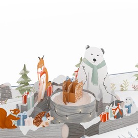 Lovepop Christmas Pop-Up Card for Her and Him - 3D Greeting Cards for Boys, Girls, Men, Women - Holiday Woodland Animals - 5" x 7" Card - Blank Note Card & Envelope Included