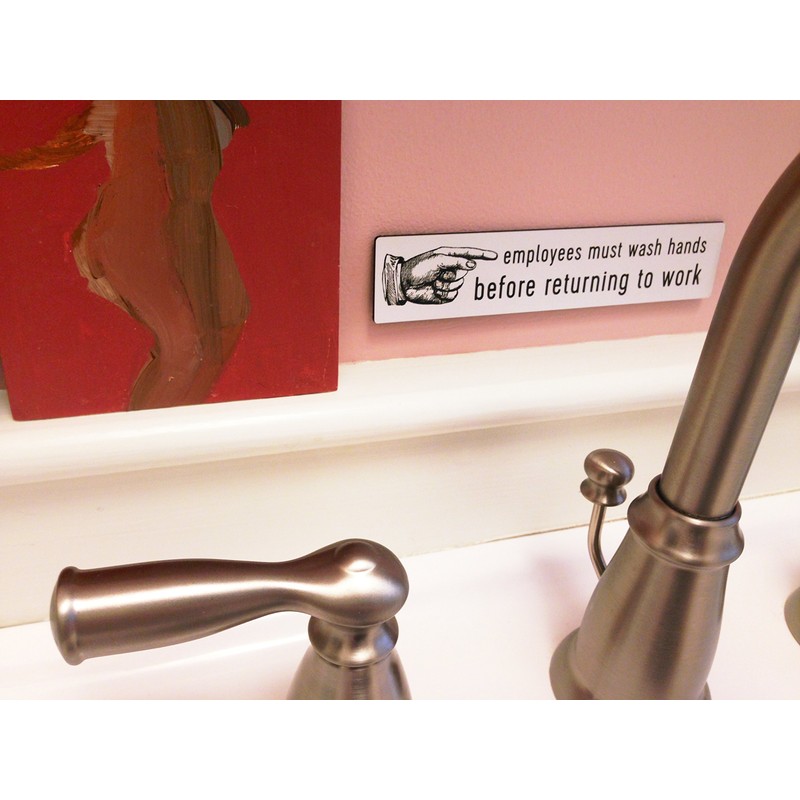 Employees Must Wash Hands Sign (Black)