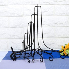 Yosoo Health Gear Iron Display Stand, Plate Display Stand Rack, Black Plate Holder Easel Display Stand, Easel to Hold Pictures, Decorative Plates, Bowls, Photo Frames, Books, Card(6 Inch)