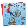 Twizler Happy Birthday Card For Grandson with Mountain Bike –