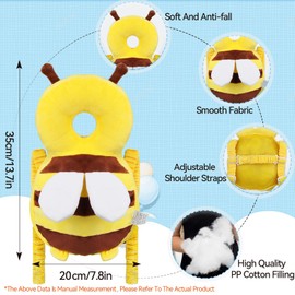 Baby Head Protection, Toddler Head Protection Backpack, Infant Safety Pads, Adjustable Protective Cushion Baby, Back Protector Fall Protection Baby, for Children 4 to 24 Months Crawling and Walking
