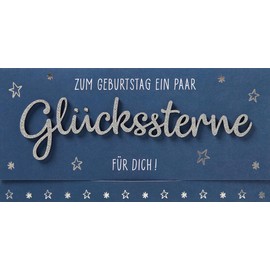 Perleberg Birthday Card Lettering Surprise Lucky Stars for You 11 x 22 cm