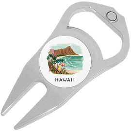 NewCharms Hawaii Golf Ball Marker Divot Repair Tool Bottle Opener