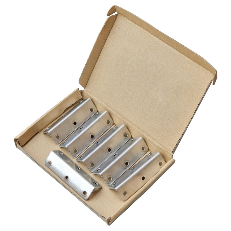 6 PCS Stainless Steel Corner Braces,L-Shaped Extended Fastening Brackets (Silver)