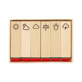 LETS STATIONERY GOODS CHOCOTTO STAMP Wooden Stamp LETS (Weather - WEATHER)