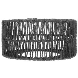Luxshiny Rattan Lamp Shade, Cylinder Woven Lampshade Boho Lamp Shades Replacement Rustic Ceiling Light Covers for Floor Lamps Pendant Light Chandelier Wall Sconces Black