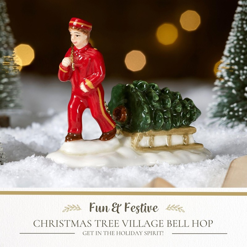 Spode Christmas Tree Miniature Village Figural Decoration, LED Lighted Christmas