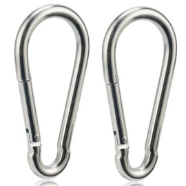 OWAYOTO Carabiner Clip 4 Inch Spring Snap Hook Heavy Duty 2pcs 10x100mm for Hammock Punching Bags Swing Chairs Gym Equipment Camping Hiking
