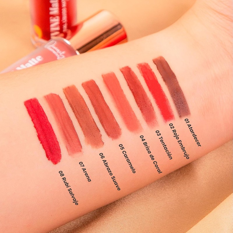 Divine Matte Labial Líquido Mate de Larga Duración, Labial Mate