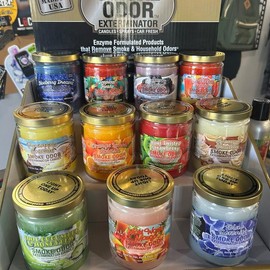Smoke Odor Exterminator Candle Long-lasting Jar Household Room Freshener Scent Pet Perfume bathroom spray Court of Luxurious Room ambiance home home cleansing home  essentials - Scent: Kiwi twisted strawberry