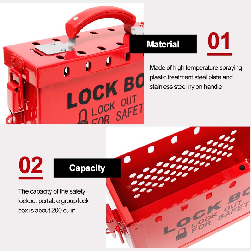 WISAMIC Group Lockout Tagout Lock Box: with 13 Slots Portable