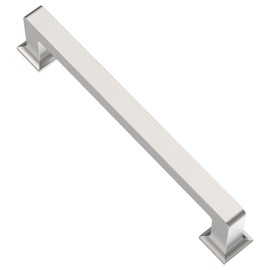Alzassbg 10 Pack Brushed Satin Nickel Cabinet Pulls, 5 Inch(128mm) Hole Centers Cabinet Handles Square Kitchen Hardware for Cabinets AL3046SN