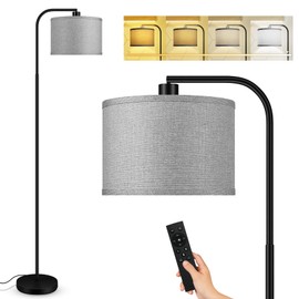 BoostArea Dimmable Floor Lamp for Living Room,Arc Sofa Lamps with Remote Control,Stepless Dimmable & Colors Temperature 2700k-6500k,67 in,Tall Modern Standing Lamp for Bedroom Study Room Office,Grey