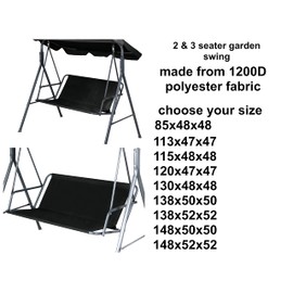 Replacement Swing Seat Cover for Garden Swing Seat Black 138 x 50 x 50 cm Black