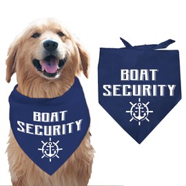 arricraft 1 Pc Dog Bandana, Boat Security Anchor Rudder Pet Scarf Blue Cotton Bandana Adjustable Triangle Bibs Washable Handkerchief Accessories for Medium Large Dog Pet 78x55cm