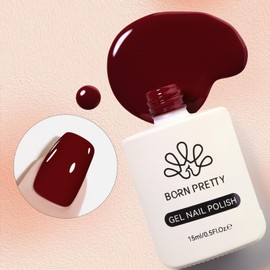 Born Pretty Red Burgundy Gel Nail Polish Dark Wine Red Color Nail Art Design Manicure DIY Salon Home 15ml