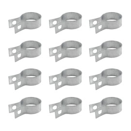 Wdwlbsm Brace Bands Chain Link Fence, Galvanized Steel Chain Link Brace Band for 1-3/8" Outside Diameter Post/Pipe, Gate, 12 Pack