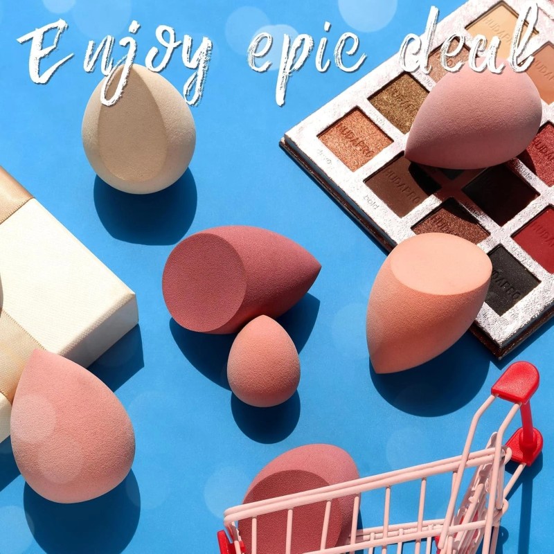 Foonbe Makeup Sponge Set Blender Sponges 7 Pcs for Liquid,