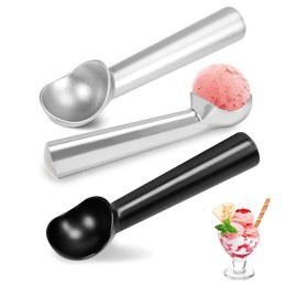 3 Cucharas Para Helado, Cuchara Helado y Cuchara De Helado Para Cocineros Domésticos, Diseño De Aluminio, 18.5 x 4 Cm, Uso En Heladerías y Oficinas