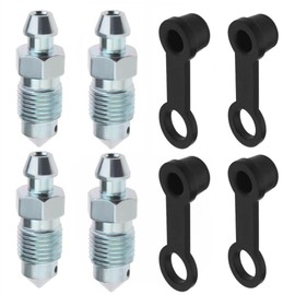 4Set M10x1mm Bolt Bleed Screw with Dust Cap Disc Brake Caliper Exhaust Screw Galvanized Metal Bleed Screw Accessories for Motorcycles Cars Brake Pumps