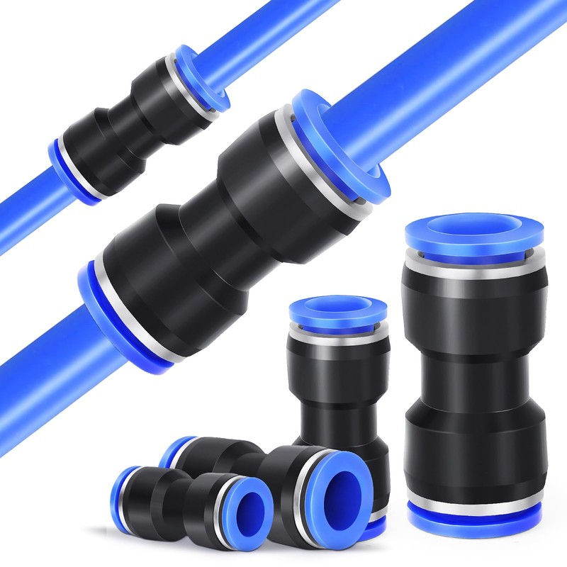 8mm Tube OD Push to Connect Fitting, Straight Pneumatic Connector,