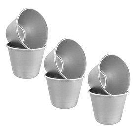 KAIAIWLUO Pudding Moulds,6 PCS Egg Tart Mold Nonstick Panna Cotta Mould Aluminum Baking Cups Mini Cupcake Mould Muffin Tin Dariole Moulds for Making Sweet and Savoury Treats