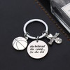Basketball Charm Keychain, Inspirational She Believed She Could So She