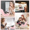 Bolsa Maquillaje Profesional Espejo Led Pequeño Juego Brochas Piezas Estuche