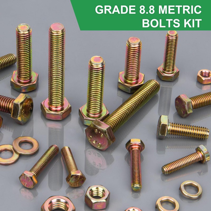FOLIV 907pcs Grade 8.8 Metric Bolt Assortment, M4 M5 M6