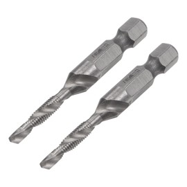 sourcing map 2 Pieces Combined Drill Tap TiAlN Coated Cobalt Spiral Cutting Tool Replacement M4 x 0.7