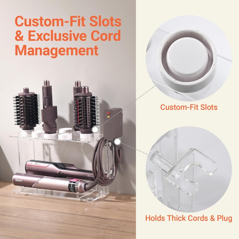 Hair Tool Holder for Dyson Airwrap, Acrylic Double-Layer Storage Holder,